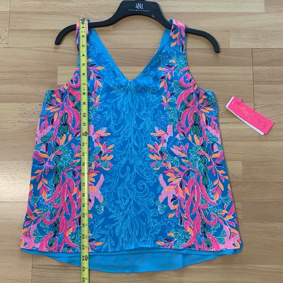 NWT Lilly Pulitzer Florin Sleeveless Reversible Top XS Seaweed Samba Engineer - Picture 9 of 9